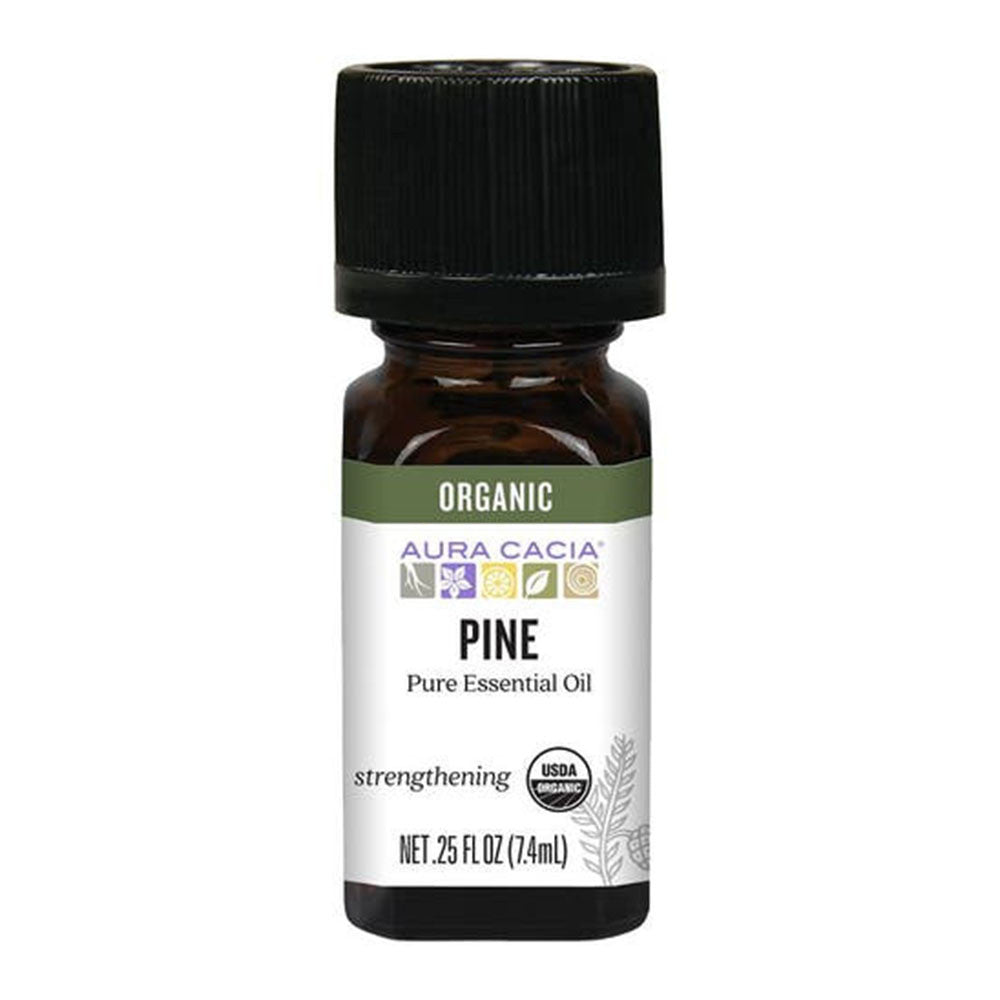 Aura Cacia Aromatherapy 100% Organic Essential Oil, Pine, 0.25 Oz